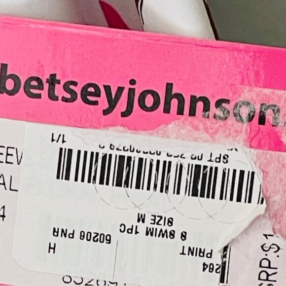 Betsey Johnson Floral Long Sleeve Rashguard Swimsuit Zip Front NWT Medium - Picture 5 of 7